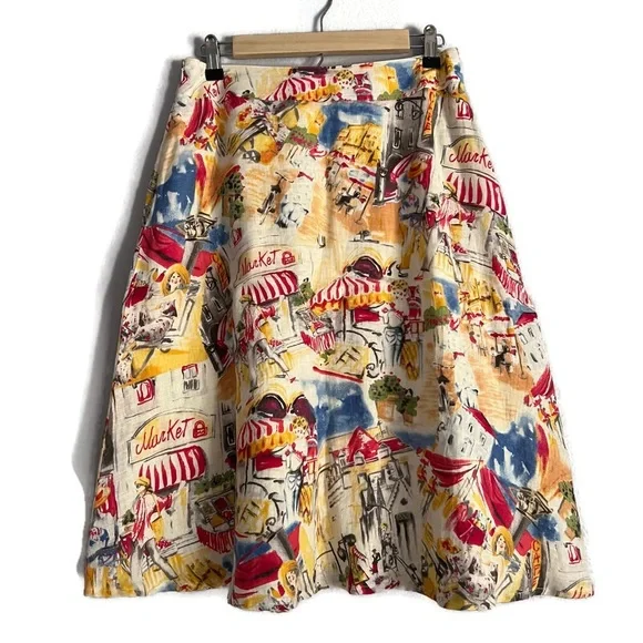 Liz Claiborne colorful A-line skirt size 8 - Picture 2 of 6